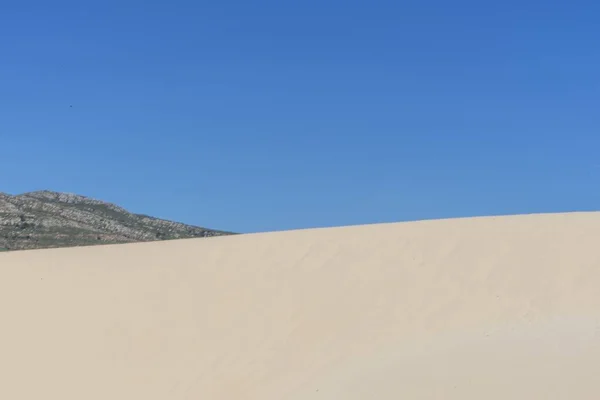 Areia Ondulada Sob Céu Azul Parque Natural Estrecho Espanha — Fotografia de Stock