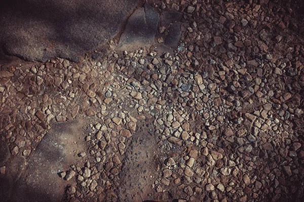 Una Toma Aérea Del Suelo Hecha Pequeñas Rocas —  Fotos de Stock