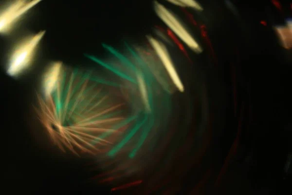 Een Close Shot Van Gloeiende Vortex Lichteffect Een Donkere Achtergrond — Stockfoto