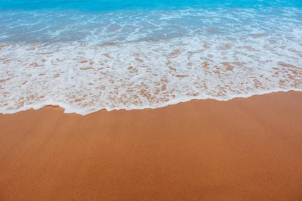 Close Momento Que Ondas Encontram Areia Bom Para Fundos — Fotografia de Stock