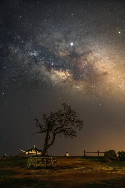 Paisaje Impresionante Vía Láctea Galaxia Cielo Nocturno Escénico — Foto de Stock