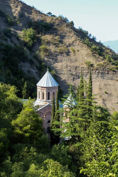 Uma Vista Aérea Mosteiro Saint David Mtatsminda Geórgia — Fotografia de Stock