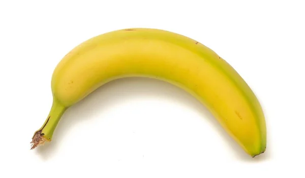 Hög Vinkel Skott Banan Isolerad Vit Bakgrund — Stockfoto