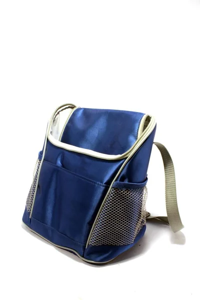 Vertical Shot Blue Shoulder Bag Isolated White Background — Stock Photo, Image