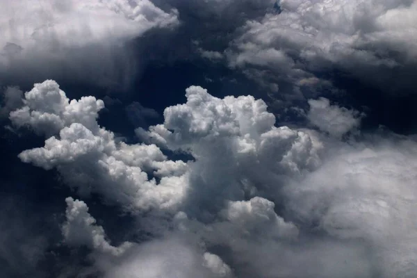 Amazing View Deep Blue Sky Cloudscape Airplane Window — стоковое фото