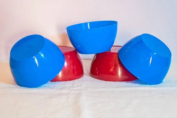 Close Potes Plástico Colorido — Fotografia de Stock