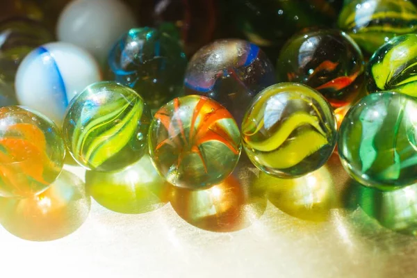 Closeup Colorful Vintage Glass Marbles — Stock Photo, Image