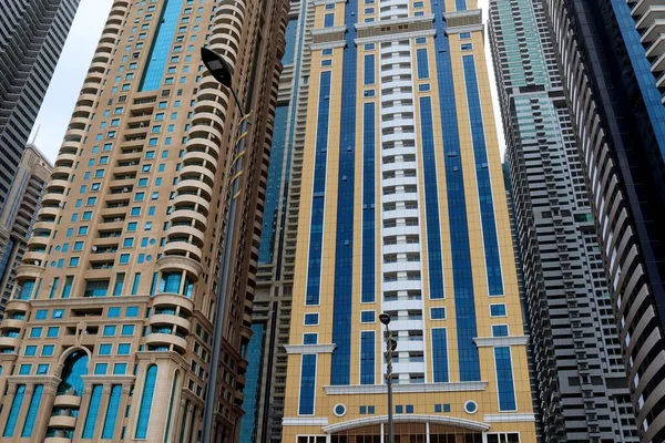 Арабские Эмираты Февраля 2020 Года Роскошные Современные Небоскребы Центре Дубая — стоковое фото