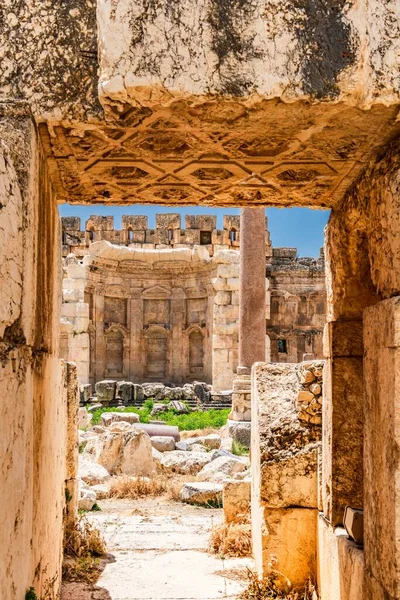 Baalbek Roman Temple Ruins Baalbek Lebanon Place Worship Became Cornerstone — Stock Photo, Image