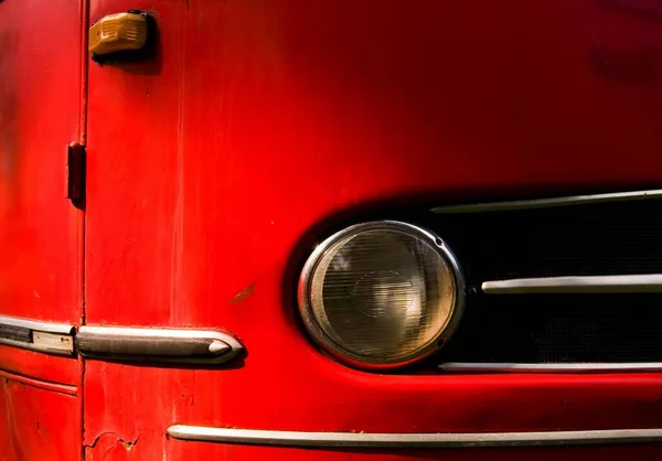 Headlight Red Retro Car — Stock Photo, Image