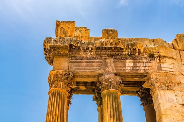 Römische Tempelruinen Baalbek Libanon War Ein Ort Der Verehrung Und — Stockfoto