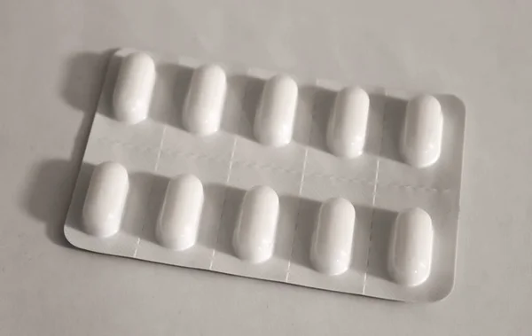 High Angle Shot Pack Pills White Background — Stock Photo, Image
