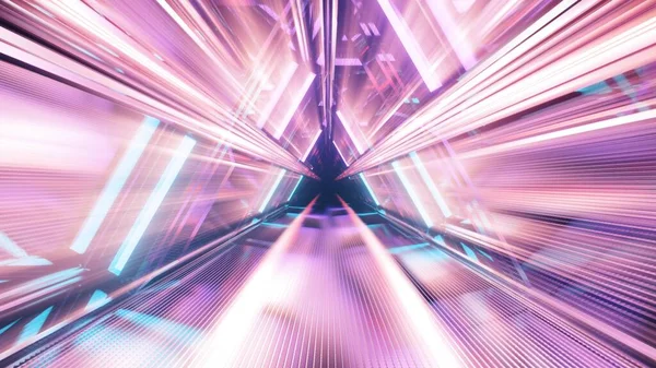 Una Representación Fresco Pasillo Futurista Trippy Una Forma Triangular — Foto de Stock