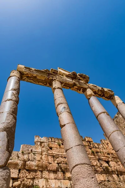 Römische Tempelruinen Baalbek Libanon War Ein Ort Der Verehrung Und — Stockfoto