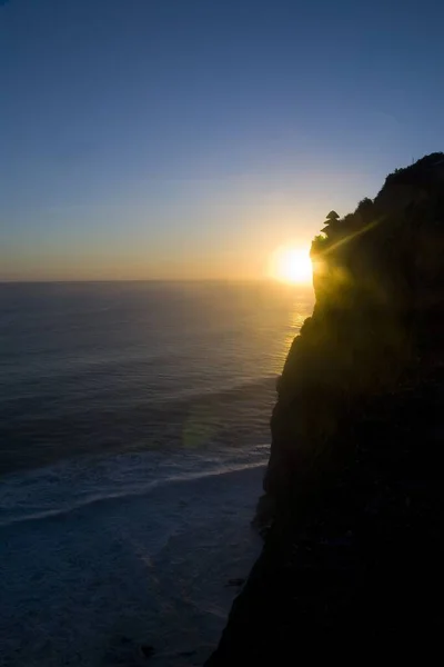 Silhouette Shot Ulu Watu Cliffs Indonesia — Stock Photo, Image