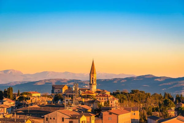 Naturskön Utsikt Över Rocca Paolina Perugia Italien Solnedgången — Stockfoto