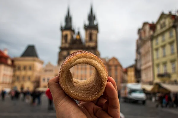 Dessert Tchèque Typique Dans Vieille Ville Prague — Photo
