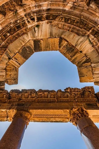 Baalbecki Rzymski Ruiny Świątyni Baalbek Liban Było Miejsce Kultu Stało — Zdjęcie stockowe