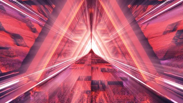 Una Representación Fresco Pasillo Futurista Trippy Una Forma Triangular — Foto de Stock