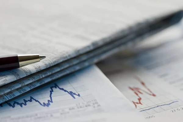 Closeup Shot Coins Papers Pen Work Desk — Stock Photo, Image