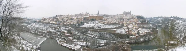 Vacker Panoramabild Staden Toldeo Spanien Molnig Blå Himmel — Stockfoto