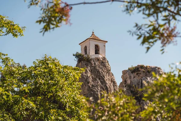 Mesmerizing Shot Famous Bell Tower Top Rock Guadalest Castle Alicante — Stock Photo, Image