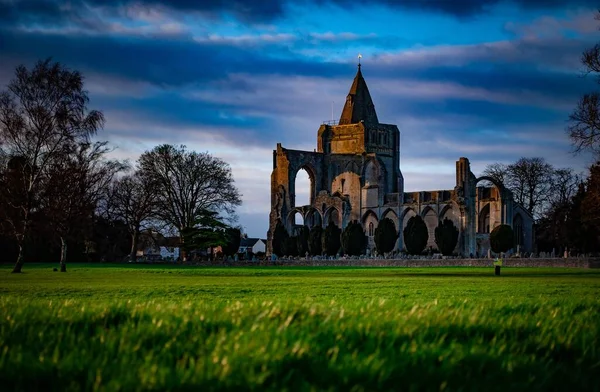 Une Belle Vue Sur Abbaye Crowland Depuis Snowden Field Par — Photo