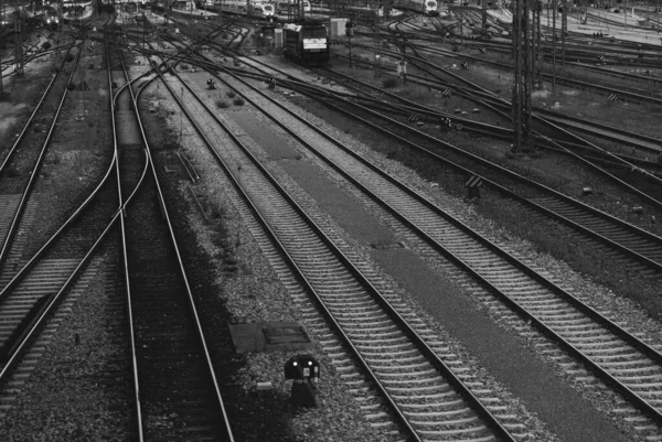 Munich Allemagne Juin 2020 Image Noir Blanc Gare Centrale Munich — Photo