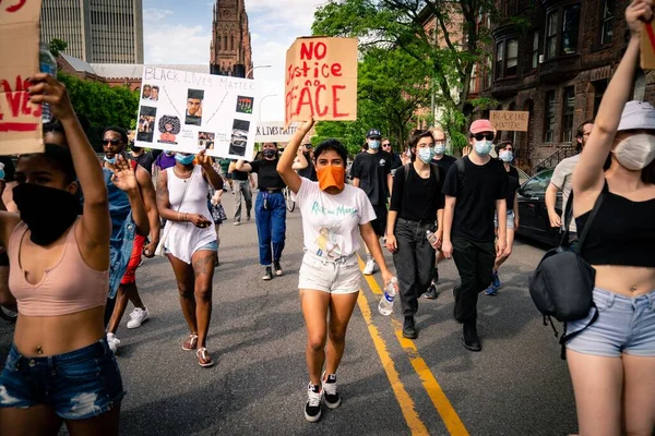 Albany New York Stati Uniti Giu 2020 Manifestanti Black Lives — Foto Stock