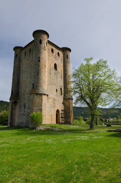 Plan Vertical Château Arques France Sous Ciel Nuageux — Photo