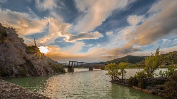 Belo Tiro Lago Pôr Sol — Fotografia de Stock