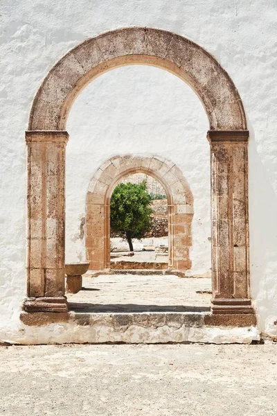 Uma Foto Vertical Das Ruínas Convento San Buenaventura Betancuria Ilhas — Fotografia de Stock