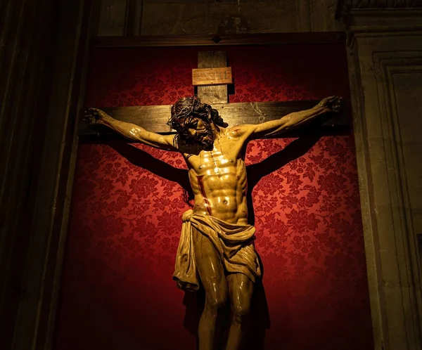 Granada Espagne Déc 2019 Statue Christ Dans Cathédrale Grenade — Photo