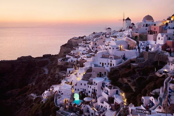 Ein Schöner Blick Auf Das Dorf Oia Auf Der Insel — Stockfoto