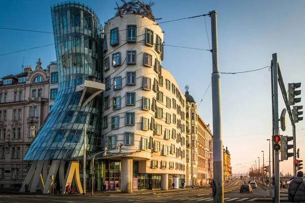 Prague Czech Republic Feb 2014 View Dancing House Also Known — Stock Photo, Image