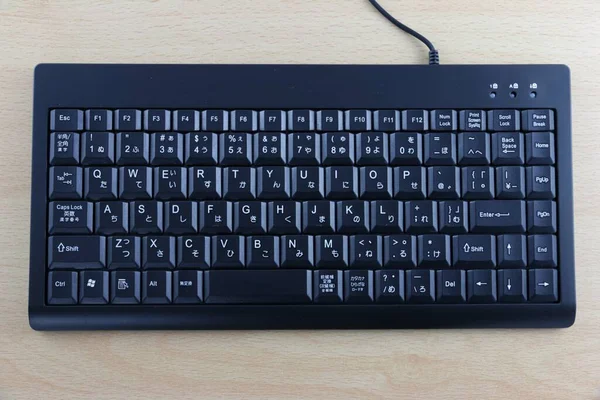 High Angle Shot Black Keyboard White Background — Stock Photo, Image