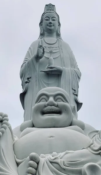 Vertical Shot Majestic Lady Buddha Statue Linh Ung Pagoda Nang — Stock Photo, Image