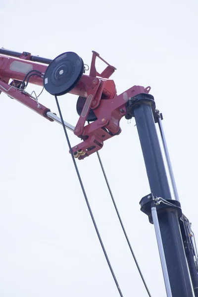 Vertical Low Angle Shot Red Black Construction Equipment — Stock Photo, Image