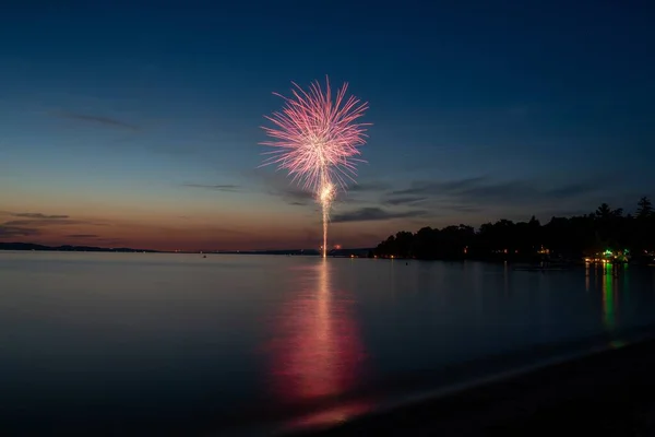 Landscape Sea Fireworks Evening Perfect Wallpapers — Stock Photo, Image