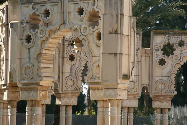 Edificio Enfocado Cultura Marroqui Desde Pabellon Marruecos Expo — Stock Photo, Image