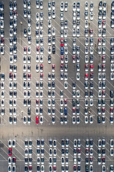 Uma Vista Aérea Estacionamento Automóvel — Fotografia de Stock