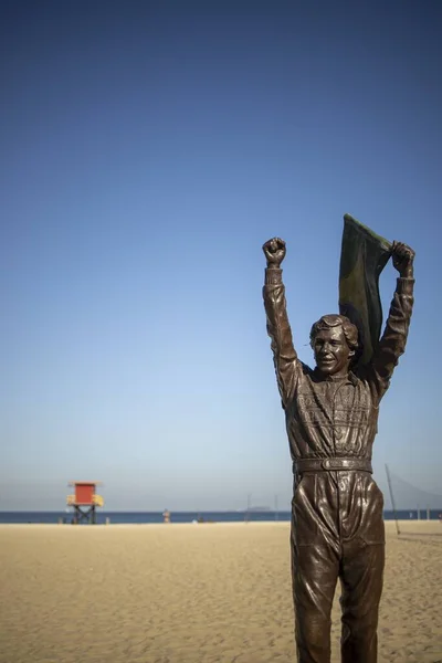 Рио Жанейро Бразил Июля 2020 Года Бронзовая Статуя Айртона Сенны — стоковое фото
