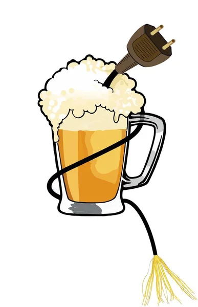 Uma Ilustração Vertical Renderização Uma Cerveja Com Plugue Isolado Fundo — Fotografia de Stock