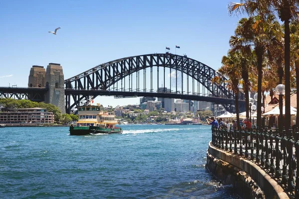 Güneşli Bir Günde Avustralya Daki Sydney Limanı Köprüsü Nün Güzel — Stok fotoğraf