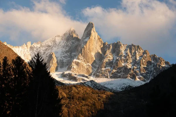 Scenic View Snow Covered Peaks Aiguille Verte French Alps Perfect — Stock Photo, Image