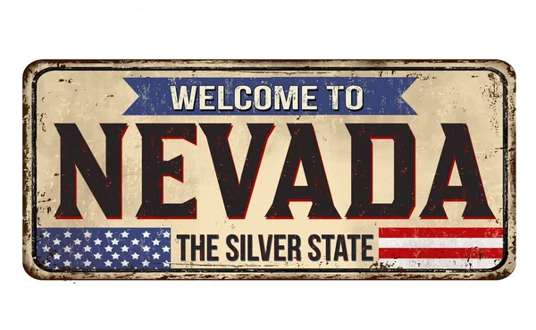 Illustrazione Benvenuto Nevada Cartello Silver State Isolato Sfondo Bianco — Foto Stock