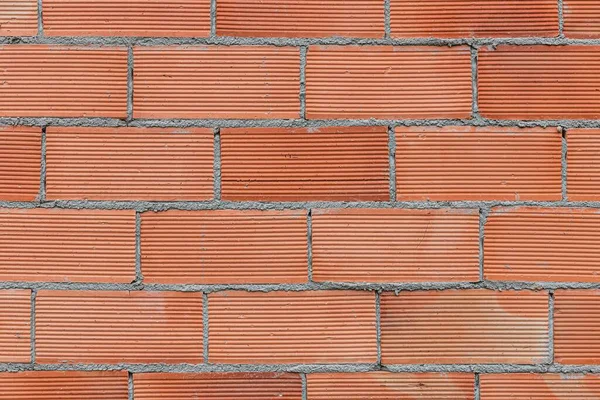 Недавно Сделанная Красная Кирпичная Стена Цементом Хорошо Обоев — стоковое фото