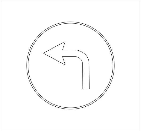 Illustration Arrow Mandatory Traffic Sign Icon Isolated White Background — Stock Photo, Image