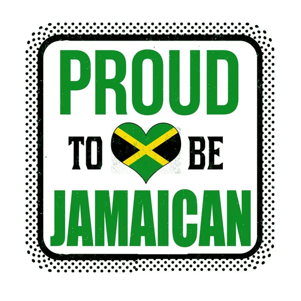 Zöld Büszke Hogy Jamaikai Bélyegző Elszigetelt Fehér Alapon — Stock Fotó