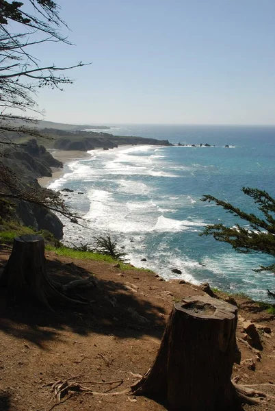 Vertical Shot Capturing Coastline Wild Waves — Stock Photo, Image